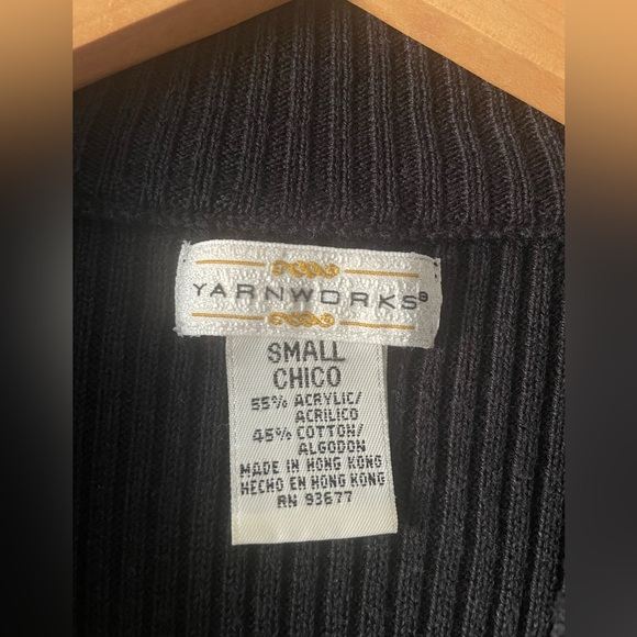 Vintage y2k Fitted Soft Ribbed Knit Top Women’s S Black Long Sleeve Mock Neck - Picture 2 of 11